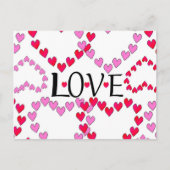 Tiny Hearts Rosa LIEBE Postkarte (Vorderseite)