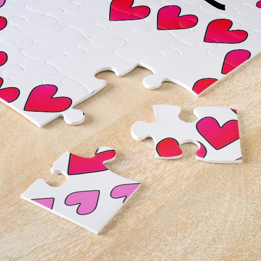 Tiny Hearts Rosa LIEBE Puzzle (Seite)