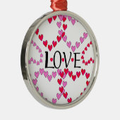 Tiny Hearts Rosa LIEBE Silbernes Ornament (Rechts)