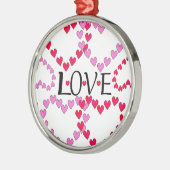 Tiny Hearts Rosa LIEBE Silbernes Ornament (Links)