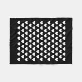 Tiny Hearts White Polka Dot Muster Niedlich Valent Fleecedecke (Vorderseite (Horizontal))