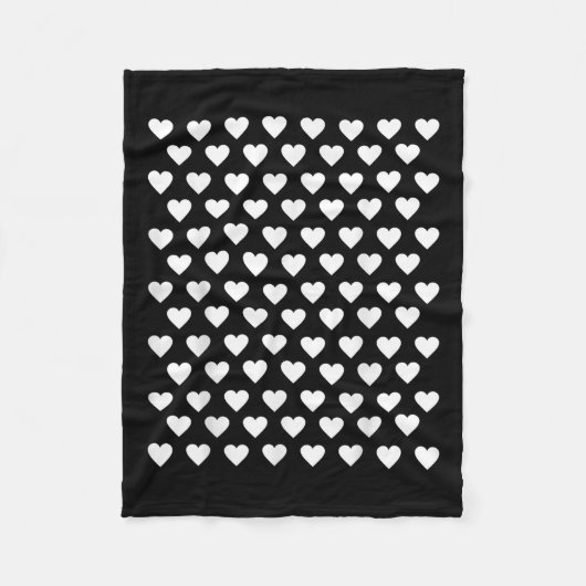 Tiny Hearts White Polka Dot Muster Niedlich Valent Fleecedecke (Vorderseite)