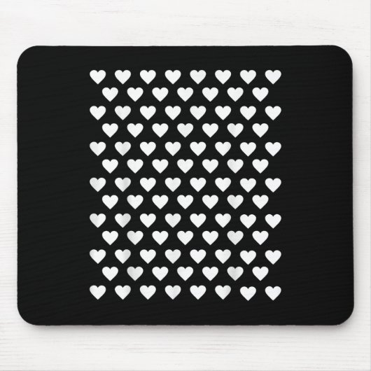 Tiny Hearts White Polka Dot Muster Niedlich Valent Mousepad (Vorne)