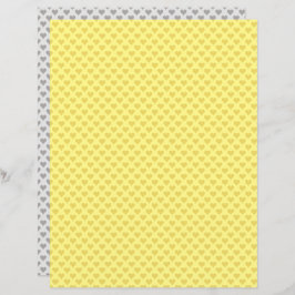 Tiny Hearts Yellow Gray Scrapbook Paper