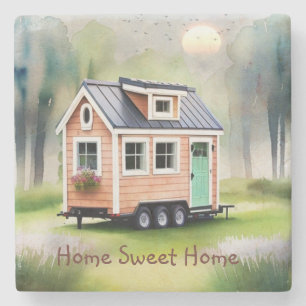 Tiny House Housewarming Steinuntersetzer