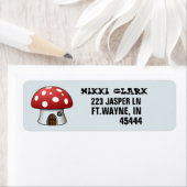 TINY HOUSE MUSHROOM RÜCKSENDEADRESSEN-AUFKLEBER (Insitu)