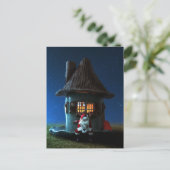 TINY HOUSE SANTA FANTASY POSTCARD POSTKARTE (Stehend Vorderseite)