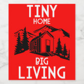 Tiny House Wohngestaltung Weinetikett (Einzelnes Label)