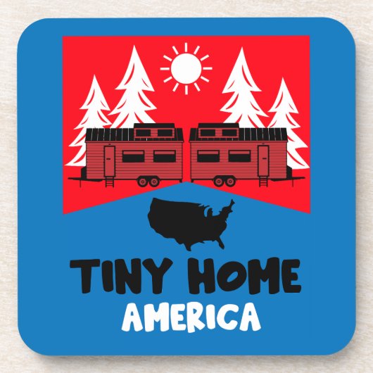 Tiny House Zuhause America Getränkeuntersetzer (Vorderseite)