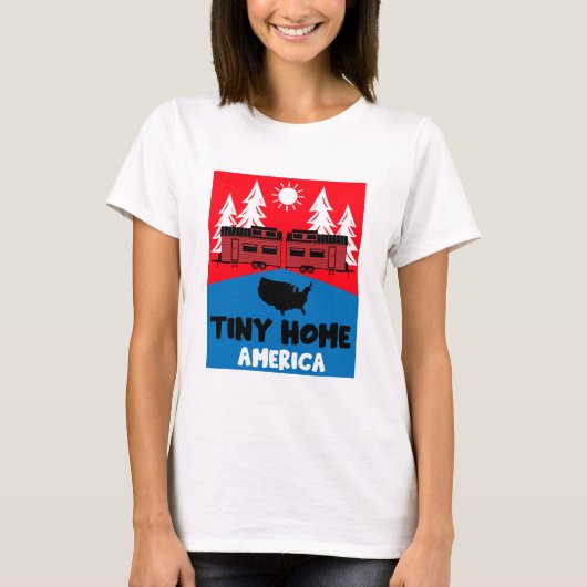 Tiny House Zuhause America T-Shirt (Vorderseite)