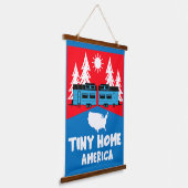 Tiny House Zuhause America Wandteppich Mit Holzrahmen (Gewinkelt)