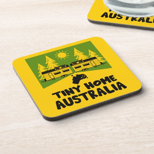Tiny House Zuhause Australia Getränkeuntersetzer (Linke Seite)