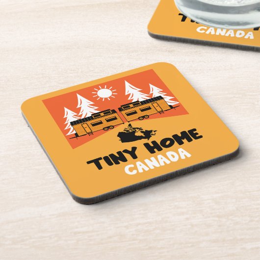 Tiny House Zuhause Canada Getränkeuntersetzer (Linke Seite)