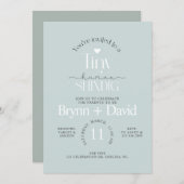 TINY Human Baby Dusche, Babydusche, modern, Invi Einladung (Vorne/Hinten)