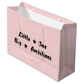 Tiny Human Giant Dreams Pink Design Große Geschenktüte (Vorderseite Schrägansicht)