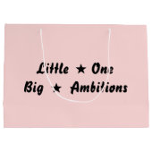 Tiny Human Giant Dreams Pink Design Große Geschenktüte (Rückseite)