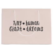 Tiny Human Riant Dreams | Baby Girl Niedlich Pink Große Geschenktüte (Vorderseite)