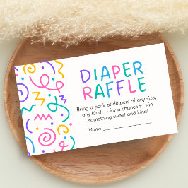 Tiny Human Shindig Baby Shower Diaper Raffle Begleitkarte