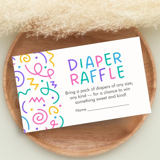 Tiny Human Shindig Baby Shower Diaper Raffle Begleitkarte