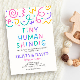 Tiny Human Shindig Baby Shower Einladung