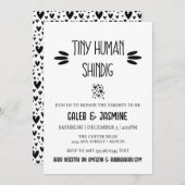 Tiny Human Shindig Baby Shower Einladung (Vorne/Hinten)