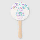 Tiny Human Shindig Baby Shower Fächer (Rückseite)