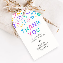 Tiny Human Shindig Baby Shower Favor Tags Geschenkanhänger