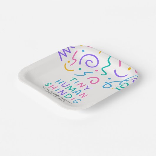 Tiny Human Shindig Baby Shower Pappteller (Gewinkelt)