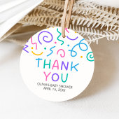 Tiny Human Shindig Baby Shower Round Geschenkanhänger