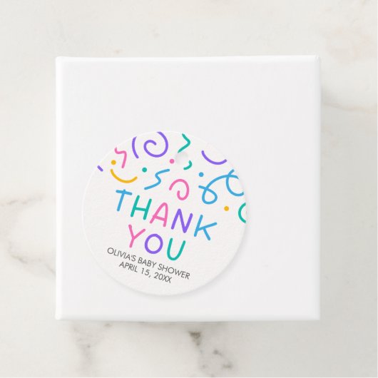 Tiny Human Shindig Baby Shower Round Geschenkanhänger (Beispiel)