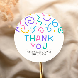 Tiny Human Shindig Baby Shower Runder Aufkleber