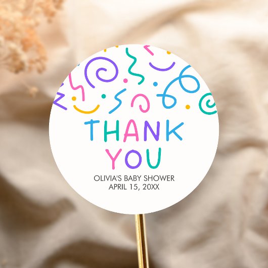 Tiny Human Shindig Baby Shower Runder Aufkleber