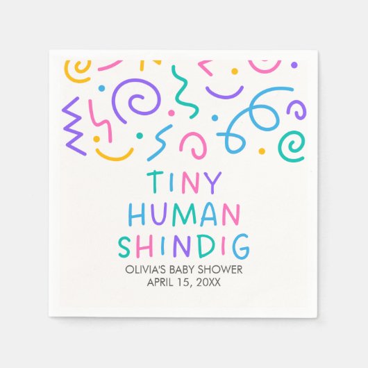 Tiny Human Shindig Baby Shower Serviette (Vorderseite)