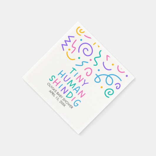 Tiny Human Shindig Baby Shower Serviette (Ecke)