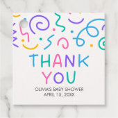 Tiny Human Shindig Baby Shower Square Geschenkanhänger (Vorderseite)