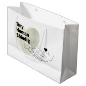 Tiny Human Shindig Geschenktasche Moderne Babydusc Große Geschenktüte (Vorderseite Schrägansicht)