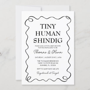 Tiny Human Shindig Minimalistisch Baby Dusche Einladung