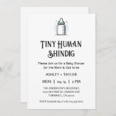 Tiny Human Shindig Minimalistisch Baby Dusche Einladung (Vorne/Hinten)