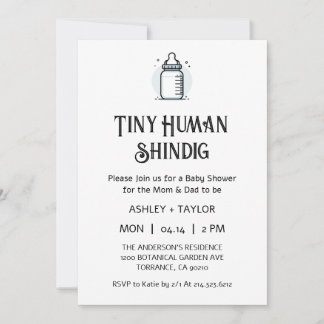 Tiny Human Shindig Minimalistisch Baby Dusche Einladung