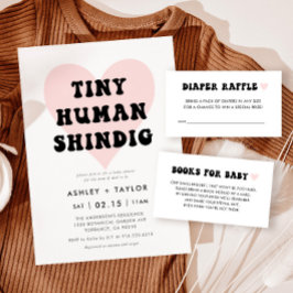 Tiny Human Shindig Modern Baby Dusche Einladung