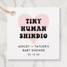 Tiny Human Shindig Modern Baby Dusche Geschenkanhänger
