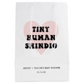 Tiny Human Shindig Modern Baby Dusche Mittlere Geschenktüte (Rückseite)