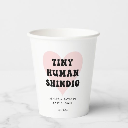 Tiny Human Shindig Modern Baby Dusche Pappbecher (Vorderseite)