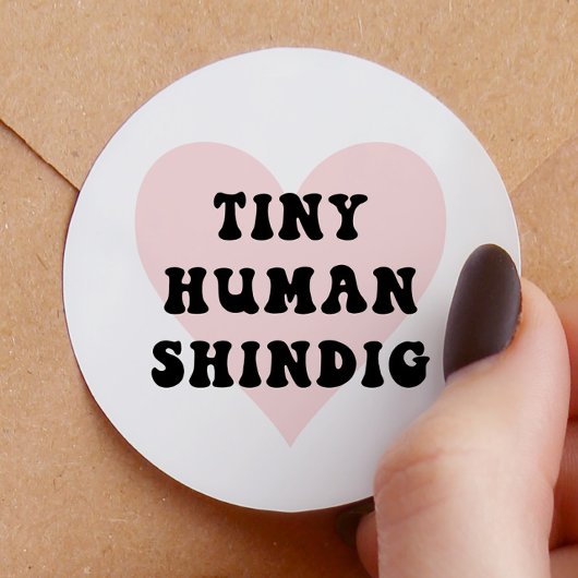 Tiny Human Shindig Modern Baby Dusche Runder Aufkleber