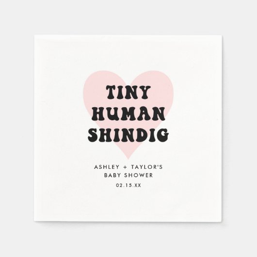 Tiny Human Shindig Modern Baby Dusche Serviette (Vorderseite)