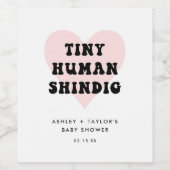 Tiny Human Shindig Modern Baby Dusche Weinetikett (Einzelnes Label)
