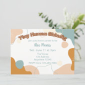 Tiny Human Shindig Non-Binary Shower Einladung (Stehend Vorderseite)