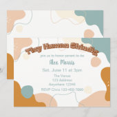 Tiny Human Shindig Non-Binary Shower Einladung (Vorne/Hinten)