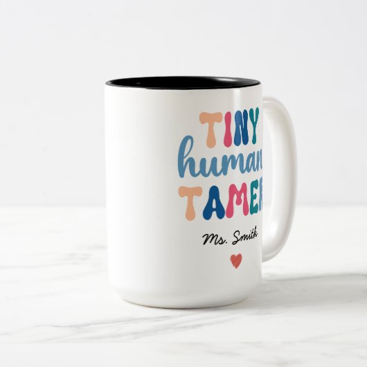 Tiny Human Tamer | Name des benutzerdefinierten Le Zweifarbige Tasse (VorderseiteRechts)