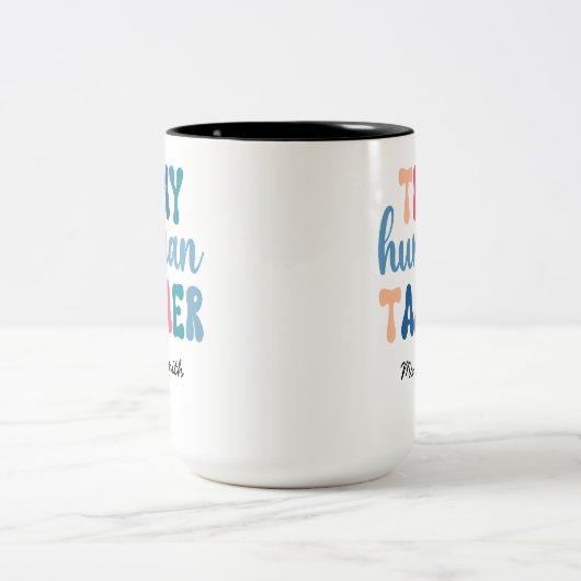 Tiny Human Tamer | Name des benutzerdefinierten Le Zweifarbige Tasse (Mittel)